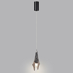 Подвесной светильник с черной металлической основой и рельефным плафоном Glass Pod варинант исполнения - 5 | Loft Concept во Владивостоке