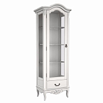 Витрина белая однодверная из массива бука с 4-мя полками и ящиком White Provence варинант исполнения - 2 | Loft Concept во Владивостоке