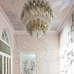 Обои ручная роспись в стиле Арт-деко Symphony Colourway SC-105 on Himalayan Rose silk dupion варинант исполнения - 2 | Loft Concept во Владивостоке