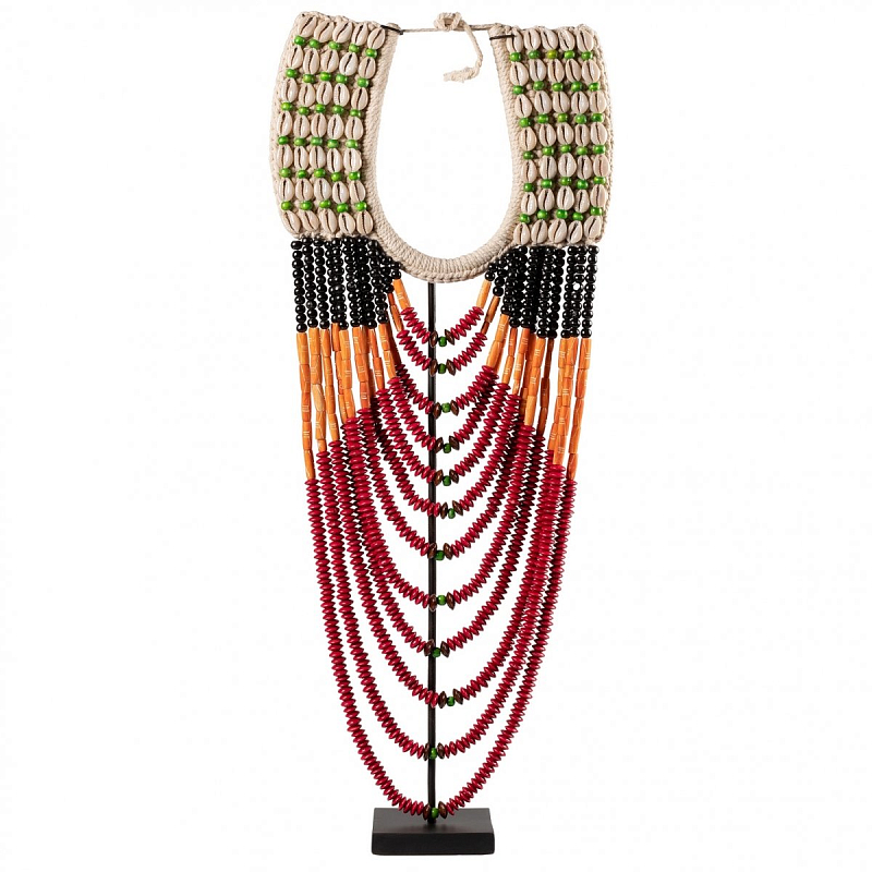 Африканское Ожерелье на подставке NECKLACE BLACK ORANGE RED ON STAND Черный Красный Африканское Ожерелье на подставке NECKLACE BLACK ORANGE RED ON STAND Черный Красный во Владивостоке | Loft Concept