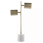 Настольная лампа золотистая на белом мраморном основании Streams of Light варинант исполнения - 2 | Loft Concept во Владивостоке