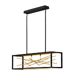 Люстра прямоугольная черного цвета с декором в виде ветвей в золотой отделке Hinkley варинант исполнения - 2 | Loft Concept во Владивостоке