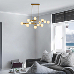 Люстра подвесная с белыми лампами в форме шара Flute варинант исполнения - 1 | Loft Concept во Владивостоке