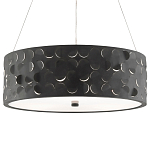 Люстра в форме цилиндра с чёрным фактурным абажуром Round Necklines варинант исполнения - 2 | Loft Concept во Владивостоке