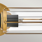 Бра для ванных комнат горизонтальное с 2-мя прозрачным цилиндрическим плафонами на круглом основании Hinkley варинант исполнения - 4 | Loft Concept во Владивостоке