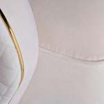 Кресло велюровое оттенка слоновой кости с простроченной спинкой Perfect Comfort варинант исполнения - 3 | Loft Concept во Владивостоке