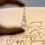 Настольная лампа с принтом на белом тканевом абажуре Roof Garden Lamp варинант исполнения - 3 | Loft Concept во Владивостоке