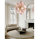 Люстра розовые шары на золотом каркасе Pink Light Bubbles варинант исполнения - 4 | Loft Concept во Владивостоке