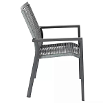 Стул темно-серый с высокой плетеной спинкой и сиденьем Braided Strength варинант исполнения - 2 | Loft Concept во Владивостоке