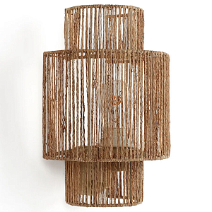 Бра с плетенным из джута плафоном Jutti H30 см