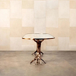 Обеденный стол с фигурным декором бронзового цвета Dichotomy racetrack варинант исполнения - 4 | Loft Concept во Владивостоке