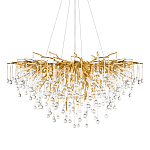 Люстра подвесная с прозрачными стеклянными подвесками в форме капель Диаметр 100 см Droplet Chandelier варинант исполнения - 1 | Loft Concept во Владивостоке