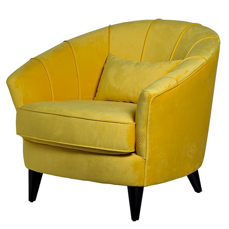 Amour Curved Back Velvet Chair Yellow Желтый Amour Curved Back Velvet Chair Yellow Желтый во Владивостоке | Loft Concept