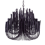 Люстра черная с несколькими ярусами деревянных палочек Bright Wooden Chandelier варинант исполнения - 9 | Loft Concept во Владивостоке