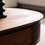 Кофейный стол овальный из дерева с 2-мя ящиками Coffee Walnut Table варинант исполнения - 9 | Loft Concept во Владивостоке