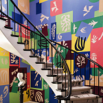 Обои ручная роспись в стиле Арт-деко Jazz Special Colourway on dyed silk with embroidery варинант исполнения - 1 | Loft Concept во Владивостоке