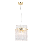 Подвесной светильник цилиндрической формы с текстурными стеклянными элементами Textured Glass Chandelier варинант исполнения - 3 | Loft Concept во Владивостоке