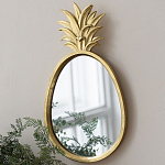 Зеркало овальной формы с золотистой рамкой и декоративной верхушкой в виде ананаса Pineapple Shine  варинант исполнения - 4 | Loft Concept во Владивостоке
