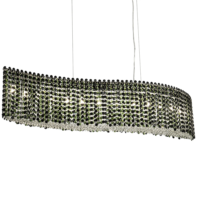 Линейная люстра изогнутой формы с хрустальными подвесками Crystal Art Chrome Green Linear Chandelier Зеленый Хром Линейная люстра изогнутой формы с хрустальными подвесками Crystal Art Chrome Green Linear Chandelier Зеленый Хром во Владивостоке | Loft Concept