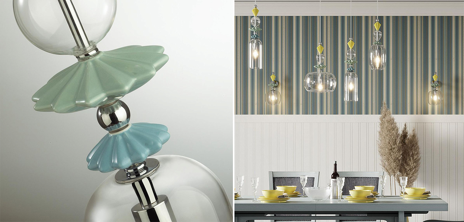 Подвесной светильник Iris Glas hanging lamp candy C chrome Подвесной светильник Iris Glas hanging lamp candy C chrome - Loft-Concept во Владивостоке