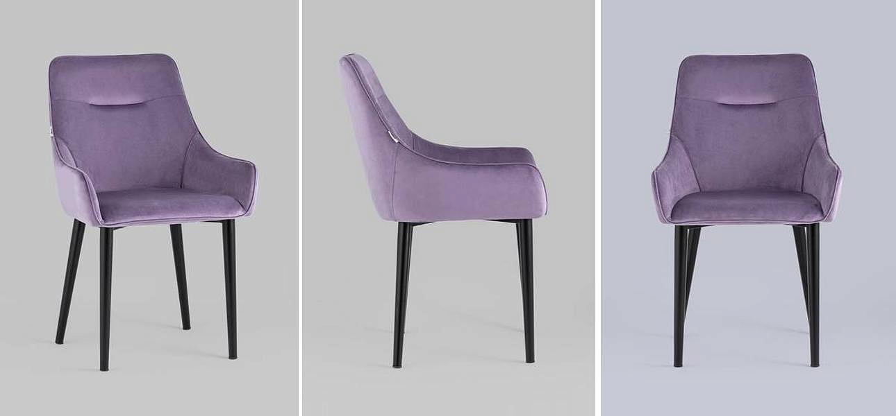 Стул Joan Chair Сиреневый Велюр Стул Joan Chair Сиреневый Велюр - Loft-Concept во Владивостоке