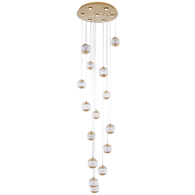 Каскадная люстра с сферическими плафонами из акрила Veva Lamps Chandelier Золотой Прозрачный Каскадная люстра с сферическими плафонами из акрила Veva Lamps Chandelier Золотой Прозрачный во Владивостоке | Loft Concept