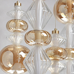 Люстра с плафонами из прозрачного и янтарного стекла в виде шаров и ромбов Gabriel Scott Luna варинант исполнения - 4 | Loft Concept во Владивостоке