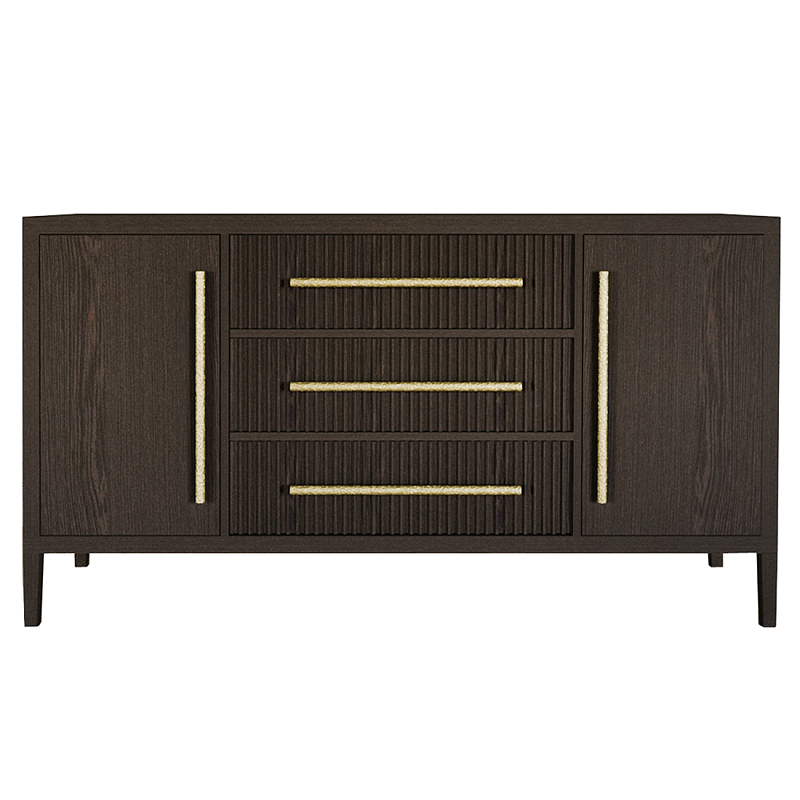 Буфет Primo с тремя ящиками и двумя фасадами Темный орех Орех Золотой во Владивостоке | Loft Concept 