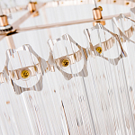 Люстра подвесная круглая с прозрачными хрустальными трубками и золотистым каркасом Диаметр 44 см Hexagon Tube Light варинант исполнения - 3 | Loft Concept во Владивостоке