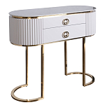 Консоль с белая овальная с мраморной столешницей Thoroughbass  варинант исполнения - 1 | Loft Concept во Владивостоке