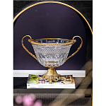 Чаша из прозрачного стекла с ручками и ободком из бронзы Eden Garden варинант исполнения - 2 | Loft Concept во Владивостоке