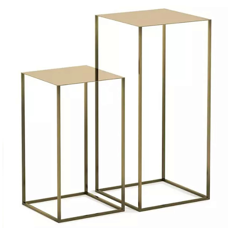 Набор из 2-х кофейных золотистых столиков Coffee Golden Tables Золотой Набор из 2-х кофейных золотистых столиков Coffee Golden Tables Золотой во Владивостоке | Loft Concept