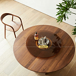 Стол обеденный круглый с двойной столешницей Walnut Wood Table варинант исполнения - 5 | Loft Concept во Владивостоке