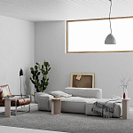 Стол журнальный бежево-серый из 3-х частей со столешницами в виде геометрических элементов MUND SIDE TABLE LIGHT MOCHA варинант исполнения - 2 | Loft Concept во Владивостоке