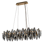 Люстра подвесная с овальными подвесками из стекла дымчатого цвета Harlow Crystal Round варинант исполнения - 1 | Loft Concept во Владивостоке