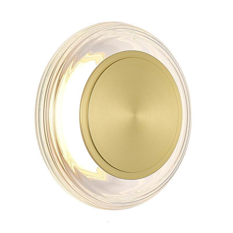 Бра круглое золото/прозрачный Plumpness LED 7 Золотой Прозрачное Стекло во Владивостоке | Loft Concept 