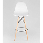 Пластиковый барный стул на ножках из массива бука Eames White варинант исполнения - 5 | Loft Concept во Владивостоке