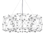 Люстра с тонкой металлической конструкцией цвета хром Quasar варинант исполнения - 2 | Loft Concept во Владивостоке