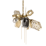 Люстра подвесная со стеклянными плафонами из дымчатого и золотистого с тремя вертикальными подвесками Gilded Mirage  варинант исполнения - 1 | Loft Concept во Владивостоке