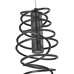 Подвесной светильник светодиодный из металла со спиральным декоративным элементом черный Metal Spiral варинант исполнения - 4 | Loft Concept во Владивостоке