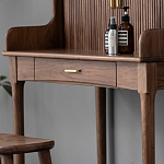 Туалетный стол деревянный с ящиком и зеркалом Moon Walnut Furniture варинант исполнения - 7 | Loft Concept во Владивостоке