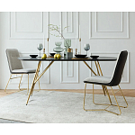 Обеденный стол на металлических ножках Ward Brass Dining Table варинант исполнения - 5 | Loft Concept во Владивостоке