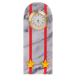 Часы погон МВД подарочные настольные из натурального камня Мрамор Military Clock варинант исполнения - 1 | Loft Concept во Владивостоке
