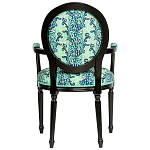 Стул из натурального бука с подлокотниками Ikat Pattern бирюзовый варинант исполнения - 2 | Loft Concept во Владивостоке