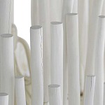 Люстра белая с несколькими ярусами деревянных палочек Bright Wooden Chandelier варинант исполнения - 10 | Loft Concept во Владивостоке