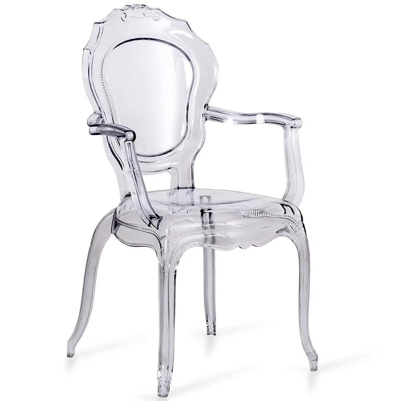 Прозрачный стул с подлокотниками LOUIS GHOST CHAIR Grey Серый Прозрачный стул с подлокотниками LOUIS GHOST CHAIR Grey Серый во Владивостоке | Loft Concept