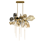 Люстра подвесная с 18-ю стеклянными плафонами с вертикальными подвесками Gilded Mirage  варинант исполнения - 2 | Loft Concept во Владивостоке