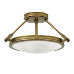 Потолочный светильник цвета латунь с плоским круглым плафоном Hinkley варинант исполнения - 4 | Loft Concept во Владивостоке