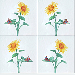 Плитка с узором Подсолнух варинант исполнения - 1 | Loft Concept во Владивостоке