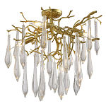 Люстра потолочная с прозрачными стеклянными подвесками в форме капель Droplet Chandelier варинант исполнения - 3 | Loft Concept во Владивостоке